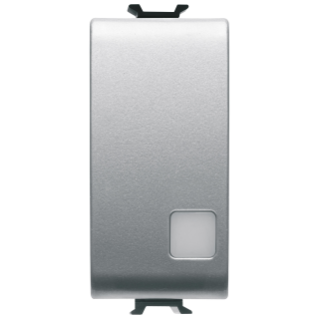 INTERRUPTOR UNIPOLAR 250V ac - 16AX ILUMINABLE - CON LENTE NEUTRA REEMPLAZABLE - 1 MÓDULO - TITANIO - CHORUS