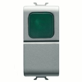 לחצן ‎1p ‏v ac250 - no ‎16a - מפזר אור ירוק - 1‏‎‏‎ מודול - טיטניום - chorusmart