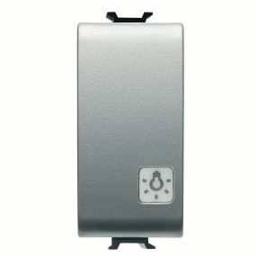 לחצן ‎1p ‏v ac250 - no 16a ניתן להארה - עם עדשה ניטרלית הניתנת להחלפה - סמל: אור - 1‏‎‏‎ מודול - טיטניום - chorusmart