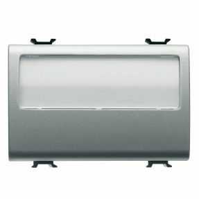 לחצן עם לוחית שם מוארת ‎250v ac - no ‎10a - 3 מודולים - טיטניום - chorusmart