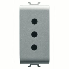 prise standard italien 250 vca - 2p+t 10a - p11 - 1 module - titane - chorusmart