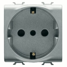 PRIZĂ STANDARD ITALIANĂ/GERMANĂ 250V c.a. - 2P+E 16A - P30 - 2 MODULE - TITAN - CHORUSMART