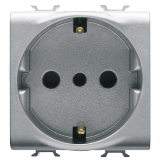 STECKDOSEN ITALIENISCHER/DEUTSCHER STANDARD 250V ac - 2P+E 16A - P30 - 2 MODULE - TITAN - CHORUS