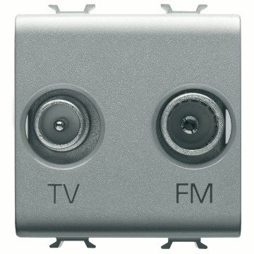  SOCKET-OUTLET TV-FM - DIRECT - 2 MODULES - TITANIUM - CHORUSMART