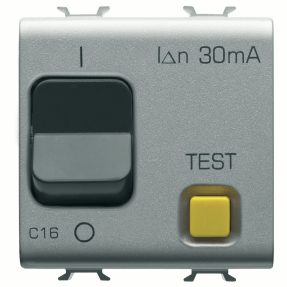interruptor diferencial con protección magnetotérmica - curva c - clase a - 1p+n 16a 230vca 30ma - 2 módulos - titanio - chorusmart