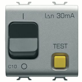interruptor diferencial con protección magnetotérmica - curva c - clase a - 1p+n 10a 230vca 30ma - 2 módulos - titanio - chorusmart