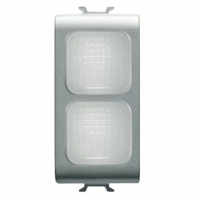 spia di segnalazione doppia - opale - 1 modulo - titanio - chorusmart