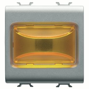 spia sporgente - 12v ac/dc / 230v ac 50/60 hz - ambra - 2 moduli - titanio - chorusmart