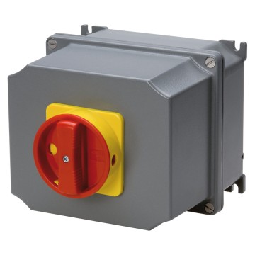 Interruptores rotativos de superficie ATEX, para emergencias, con maneta roja - IP65 Interruptores rotativos de superficie ATEX, para emergencias, con maneta roja - IP65