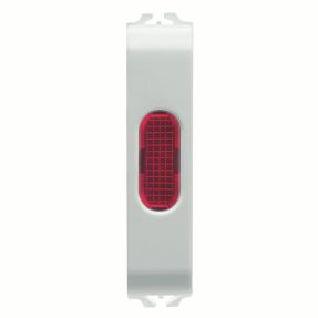lampe témoin unique - rouge - module 1/2 - blanc satin - chorusmart