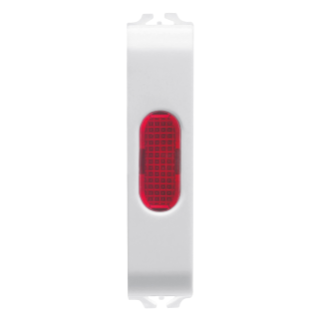 SINGLE INDICATOR LAMP - RED - 1/2 MODULE - SATIN WHITE - CHORUS