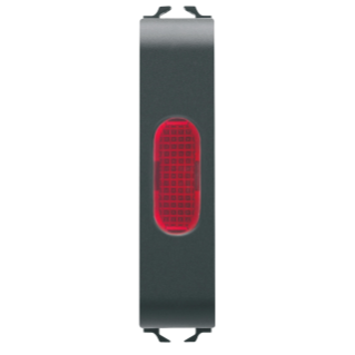 SINGLE INDICATOR LAMP - RED - 1/2 MODULE - SATIN BLACK - CHORUS