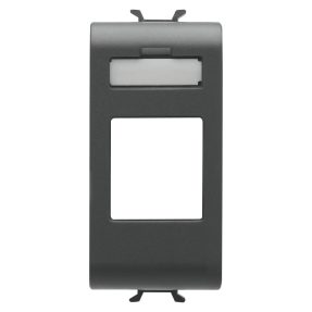 adaptateur pour positionner des connecteurs de données - connecteur type amp / keystone - 1 module - noir satin - chorusmart