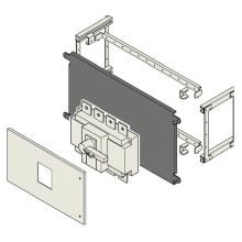 Installation kit for a switch disconnector up to 630 A in fixed execution with front terminale in non separated cabinets - complete with perforated front panel, supports and fixing plates Installation kit for a switch disconnector up to 630 A in fixed execution with front terminale in non separated cabinets - complete with perforated front panel, supports and fixing plates