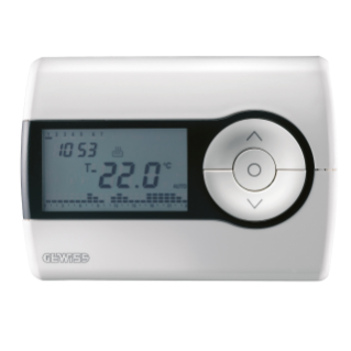 WALL-MOUNTING TIMED THERMOSTAT - DAILY/WEEKLY PROGRAMMING - BATTERY- POWERED - WHITE