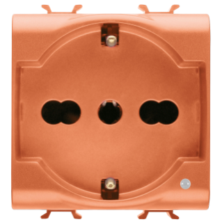 STECKDOSEN ITALIENISCHER/DEUTSCHER STANDARD 250V ac - FÜR BESONDERE STROMKREISE - 2P+E 16A ZWEIPOLIG - P30-P17 - 2 MODULE - ORANGE - CHORUS
