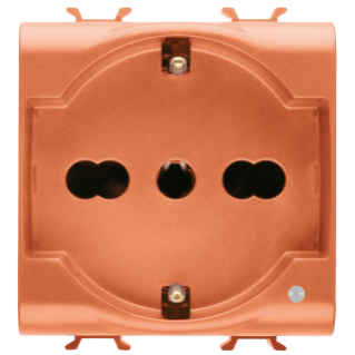 ITALIAN/GERMAN STANDARD SOCKET-OUTLET 250V ac - FOR DEDICATED LINES - 2P+E 16A DUAL AMPERAGE - P30-P17 - 2 MODULES - ORANGE - CHORUS