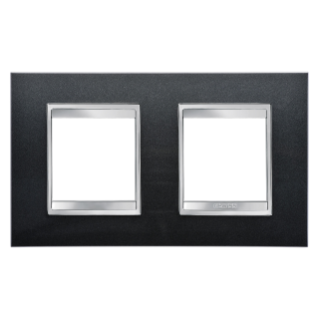 LUX INTERNATIONAL PLATE - IN PAINTED TECHNOPOLYMER - 2+2 MODULES HORIZONTAL - SLATE - CHORUSMART
