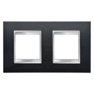 LUX INTERNATIONAL PLATE - IN PAINTED TECHNOPOLYMER - 2+2 MODULES HORIZONTAL - SLATE - CHORUS