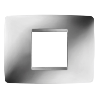 PLACA ONE - EN TECNOPOLÍMERO METALIZADO - 2 MÓDULOS - CROMO - CHORUS