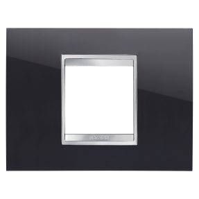 lux plate - in technopolymer - 2 module - toner negru - chorusmart