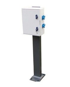  coffret camping 46 qp - 4 pc 2p+t 230v 16a iec - 4 disjoncteur différentiel 2p 16a 30 ma - bornier d'alimentation - ip 44 - gris ral7035