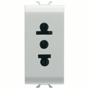 zásuvka dle evropské/americké normy 250/125 v ac – 2p+e 15 a – 1 modul – matná bílá – chorusmart