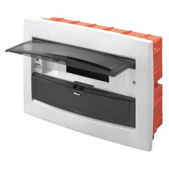 Centralini coordinati da incasso con porta trasparente fumé ad apertura automatica Centralini coordinati da incasso con porta trasparente fumé ad apertura automatica