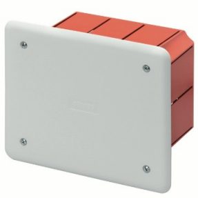 JUNCTION AND CONNECTION BOX - FOR BRICK WALLS - DIMENSIONS 118X96X70 - WHITE LID RAL9016