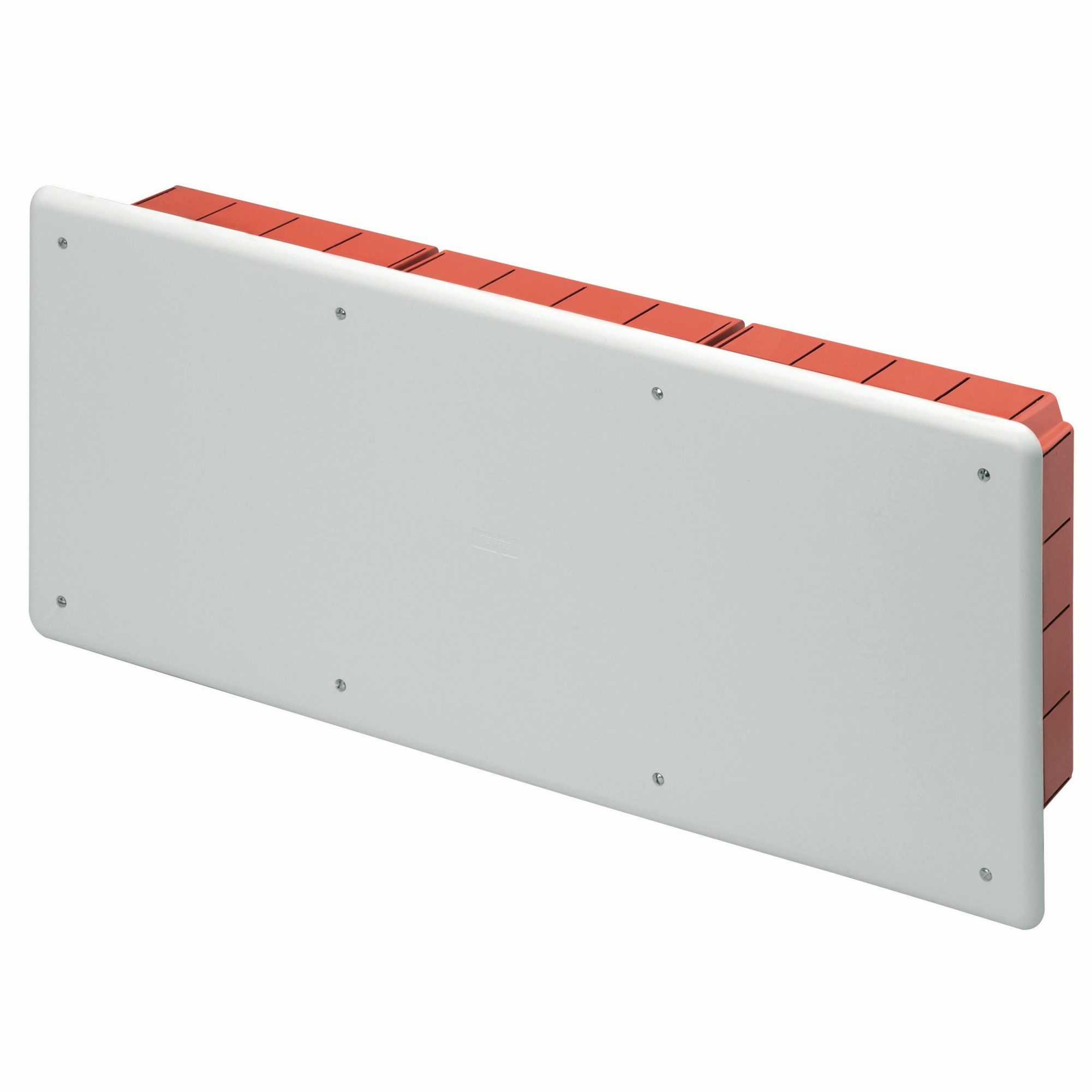 caja de derivación y conexión - para paredes de mampostería - con carril din - dimensiones 516x202x80 - tapa blanca ral9016