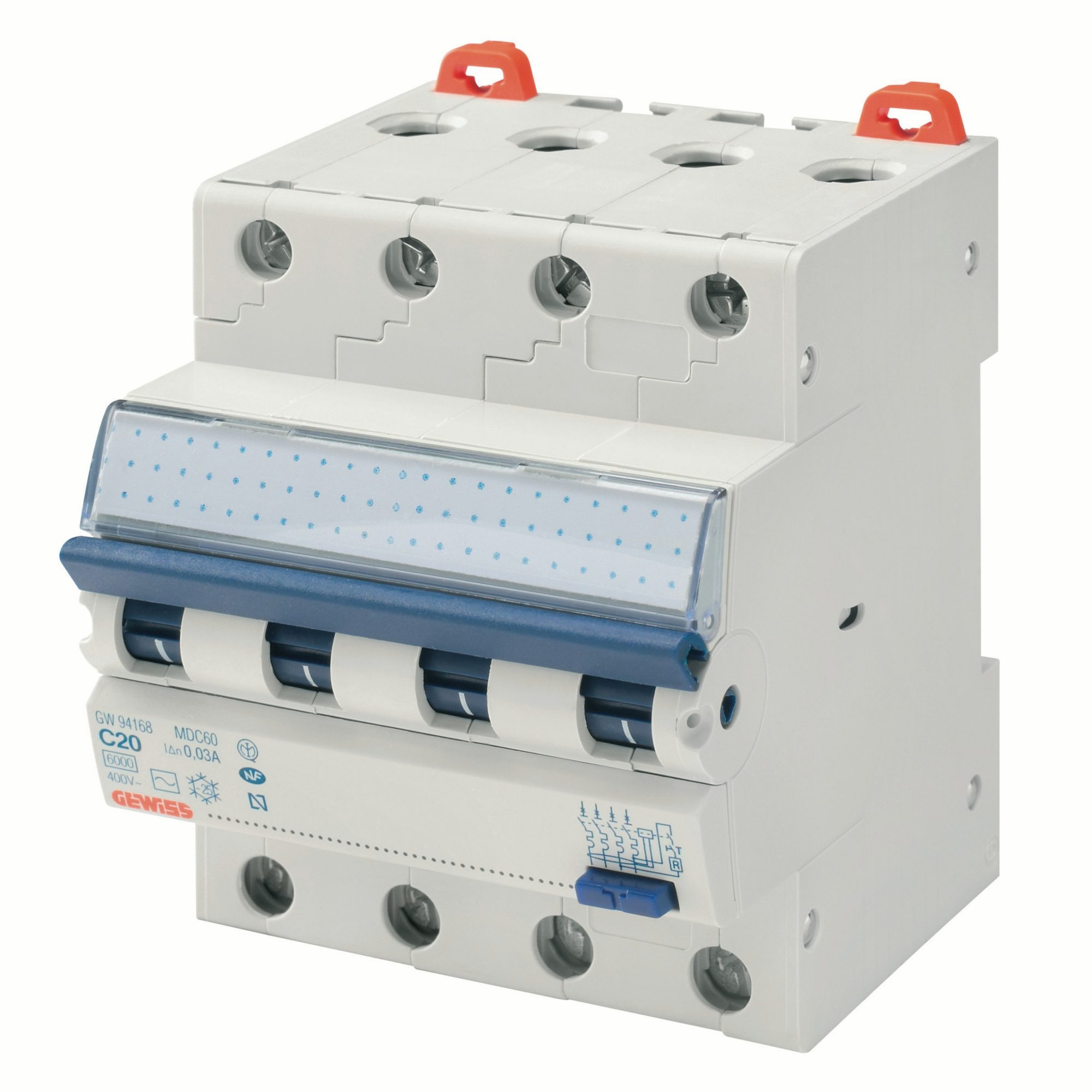 interruttore magnetotermico differenziale compatto - mdc 45 - 4p curva c 32a tipo ac idn=0,3a - 4 moduli