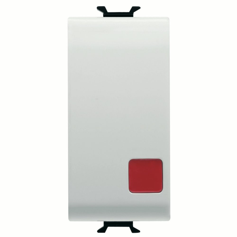  TLAČÍTKO 1P 250 V AC – NC+NO 16 A – STOP – ČERVENÁ ČOČKA – 1 MODUL – MATNÁ BÍLÁ – CHORUSMART