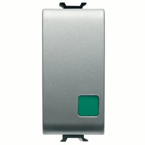 לחצן ‎1p ‏v ac250 - no+nc 16a - התחלה - עדשה ירוקה - 1‏‎‏‎ מודול - טיטניום – chorusmart