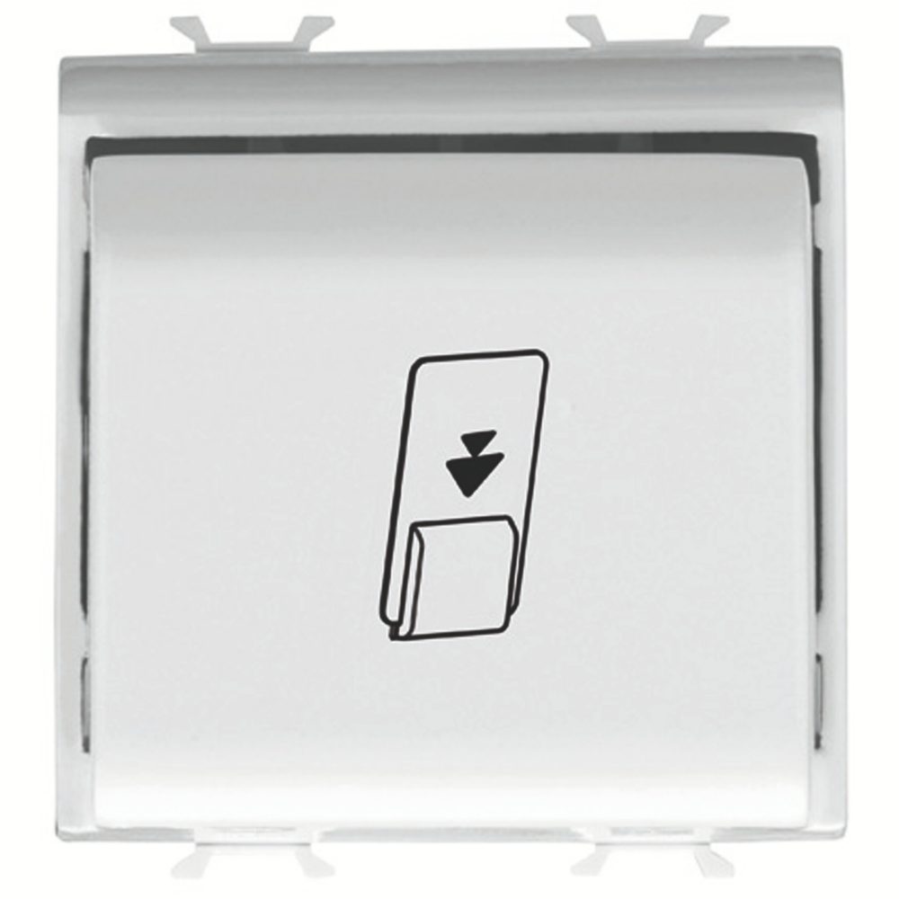  UNIVERSAL BADGE SWITCH - 1P NA 16AX - ILLUMINABLE - 2 MODULES - GLOSSY WHITE - CHORUSMART
