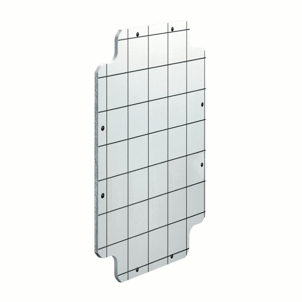  PLACA DE FONDO CON TORNILLOS DE FIJACIÓN AUTORROSCANTES - PARA Q-DIN 14 - EN MATERIAL AISLANTE