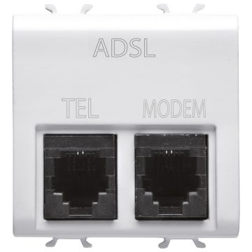 ADSL filtreyle ikili RJ11 priz ADSL filtreyle ikili RJ11 priz