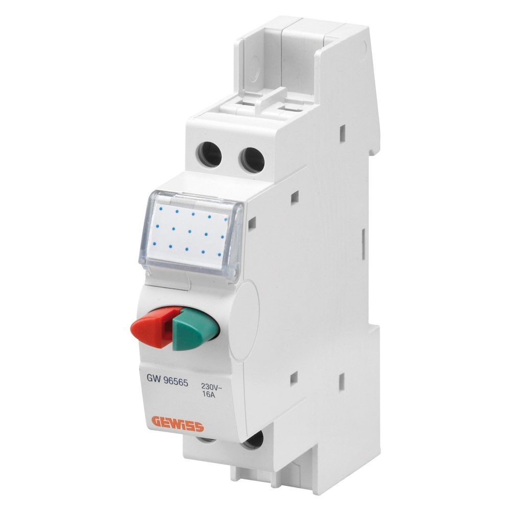 bouton-poussoir - double - vert/rouge - 16a 1no+1nf 250v - 1 module