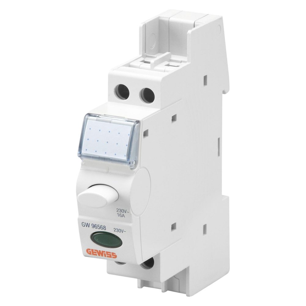 pulsante luminoso - 1na 16a 230v - verde - 1 modulo