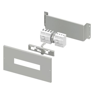 Installation kit for interlocked MCCB's up to 250 A, complete with perforated front panel and fixing plate Installation kit for interlocked MCCB's up to 250 A, complete with perforated front panel and fixing plate