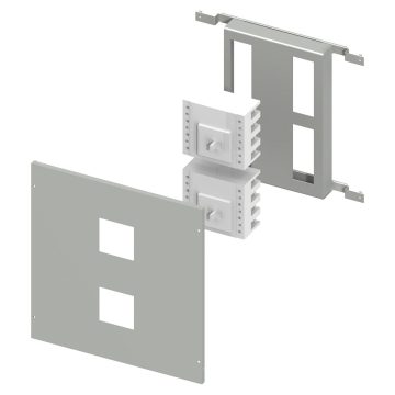 Installation kit for interlocked MCCB's up to 630 A, complete with perforated front panel and support plate Installation kit for interlocked MCCB's up to 630 A, complete with perforated front panel and support plate
