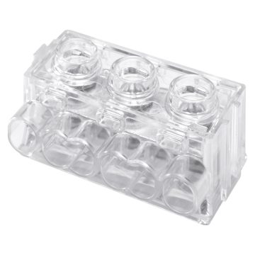 Réguas de terminais com aperto indirecto com placa - 450 V - T 85°C - Transparente