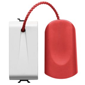 tlačítko 1p 250 v ac – no 16 a – tažné lanko – 1 modul – lesklá bílá – chorusmart