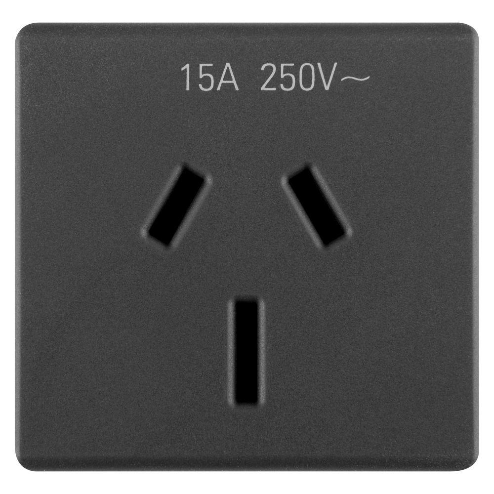 presa norma australiana 250v ac - 2p+t 15a - clavijas planas - 2 módulos- system white
