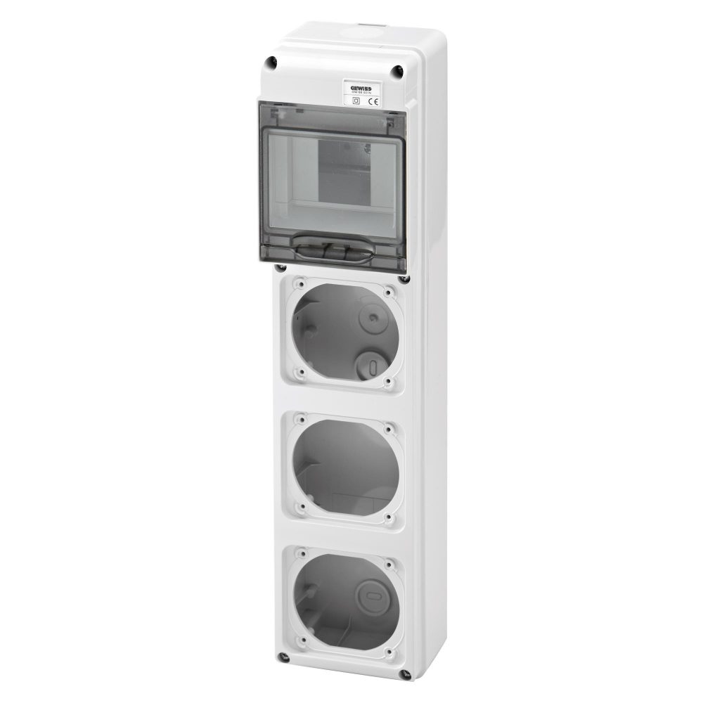 q-din‏ 5 מודולים - 3 פתחים עבור שקעי iec 309‏ 16a‏ ip44/67‏ - ip65
