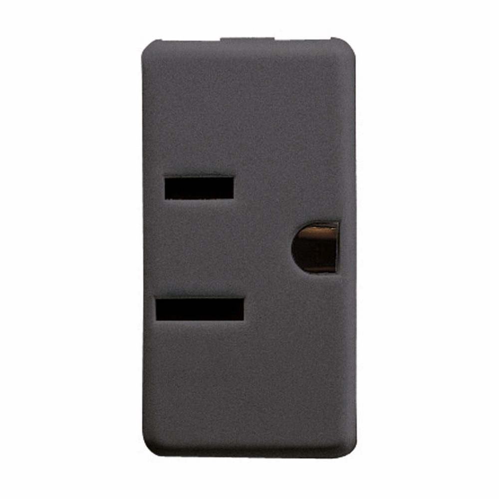  ABD STANDARDI PRİZ 250/125V ac - 2P+T 15A 125V - DÜZ PARALEL YATAY FİŞ - 1 MODÜL - SİSTEM SİYAH