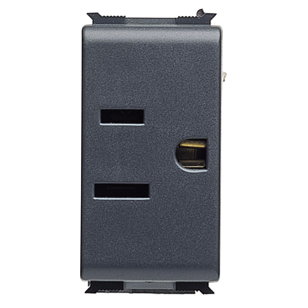  ZÁSUVKA DLE NORMY USA 125 V AC – 2P+E 15 A – 1 MODUL – PLAYBUS