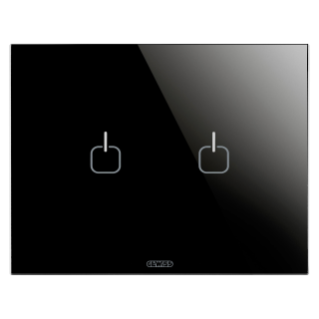 ICE TOUCH PLATE - IN GLASS - 2 SYMBOLS - BLACK - CHORUS