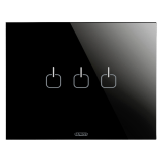 ICE TOUCH PLATE - IN GLASS - 3 SYMBOLS - BLACK - CHORUS