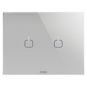 placca ice touch - in vetro - 2 simboli - titanio - chorusmart