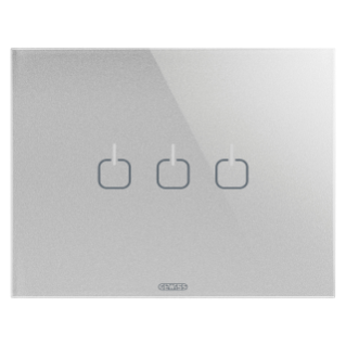PLAQUE ICE TOUCH - EN VERRE - 3 SYMBOLES - TITANE - CHORUS